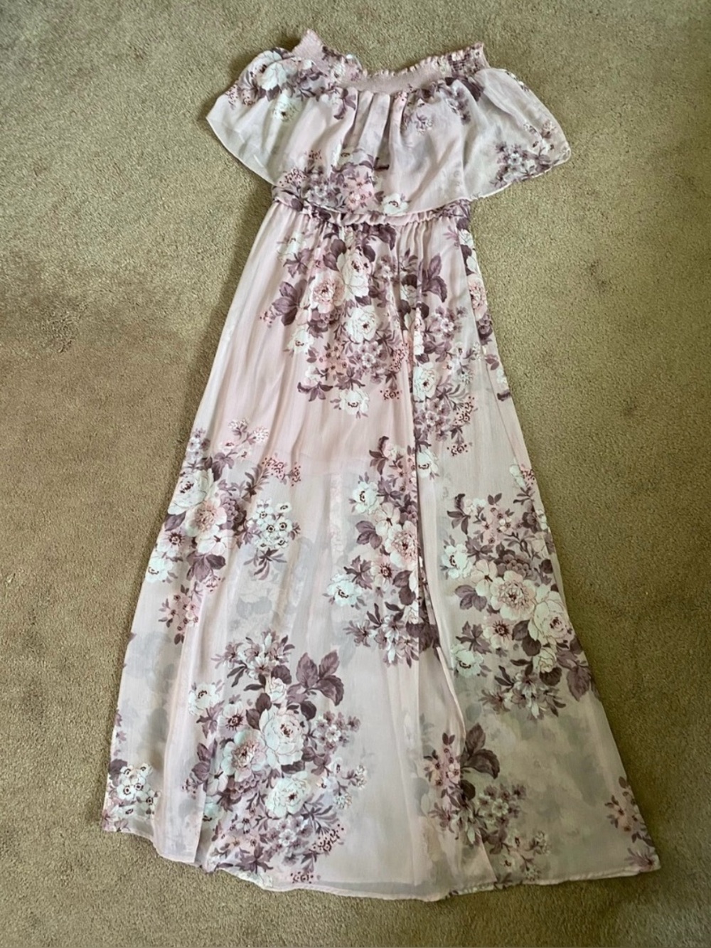 Women’s NWT long flowy mauve pink maxi dress size 6